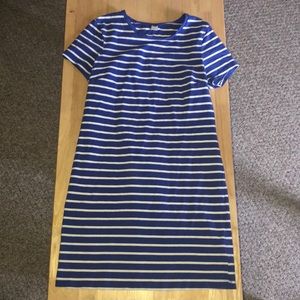 Purple and white stripped t-shirt dress